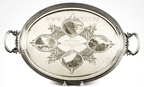 An American Silver Tray
Two handled Oval Presentation Tray, entire view